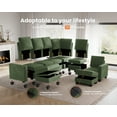 thumbnail image 4 of CHIC HOUSE 101" Sectional Sofa with Storage Ottoman Chaise, Corduroy Sleeper Sofa Convertible Sectional Couches for Living Room, 8 Seater Corner Modular Sofa with Deep Seat Throw Pillows, Green, 4 of 10