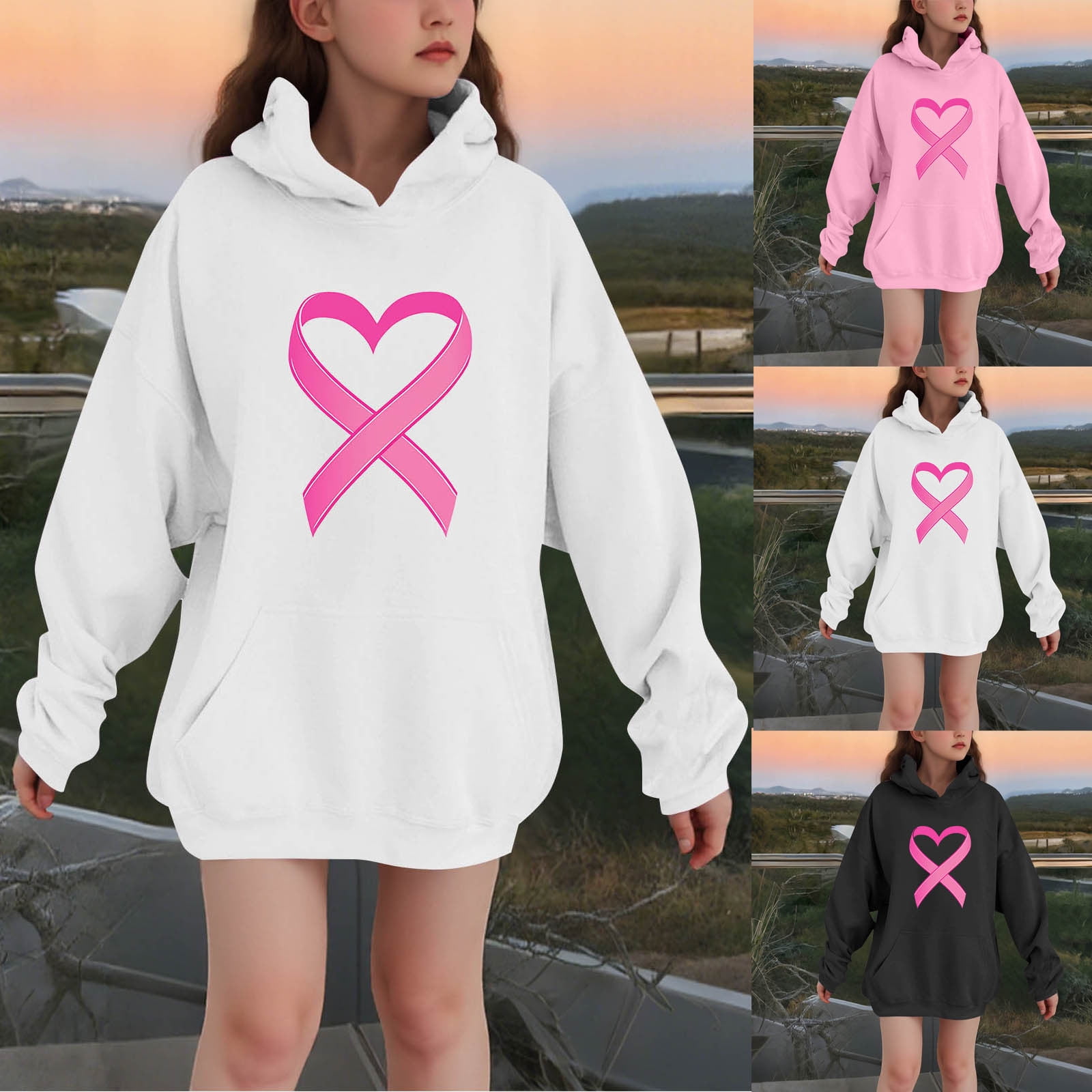 Cancer Du Sein Conscience En Octobre Rose Enfants Capuche