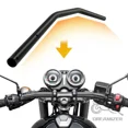 thumbnail image 2 of Universal 22mm Motorcycle handlebar for Chopper Cruiser Bobber Aluminium handlebar Roller Retro Vintage Bars Black, 2 of 5