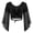 Black, variant on Women V Neck Lace-up Shrugs Cardigan Flared Sleeve Wrap Belly Dance Top Shawl Dancewear Yellow One Size