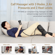 FIT KING Leg Massager for Circulation, Calf Air Compression Massager with Heat, Gift for Mom Dad Women Men FSA/HSA Eligible