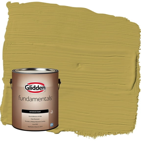 Glidden Fundamentals Woolen Mittens / Green Semi-Gloss Exterior Paint, 1 Gallon