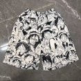 thumbnail image 3 of Pantalones cortos de anime One Piece Monkey D Luffy Zoro Ace Sanji Law, pijamas holgados de verano para hombre, pantalones casuales, pantalones cortos de playa para pareja, 3 of 5