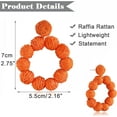 thumbnail image 5 of Dalrosia Rattan Earrings Rattan Ball Hoop Dangle Earrings for Women Handmade Bohemia Earrings Braid Straw Wicker Raffia Earrings Summer Beach Accessory Gifts, 5 of 5