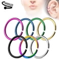 thumbnail image 2 of Seamless Nose Ring Bendable Steel Nose Hoop 20G 18G 16G Black Gold Multi, 2 of 8