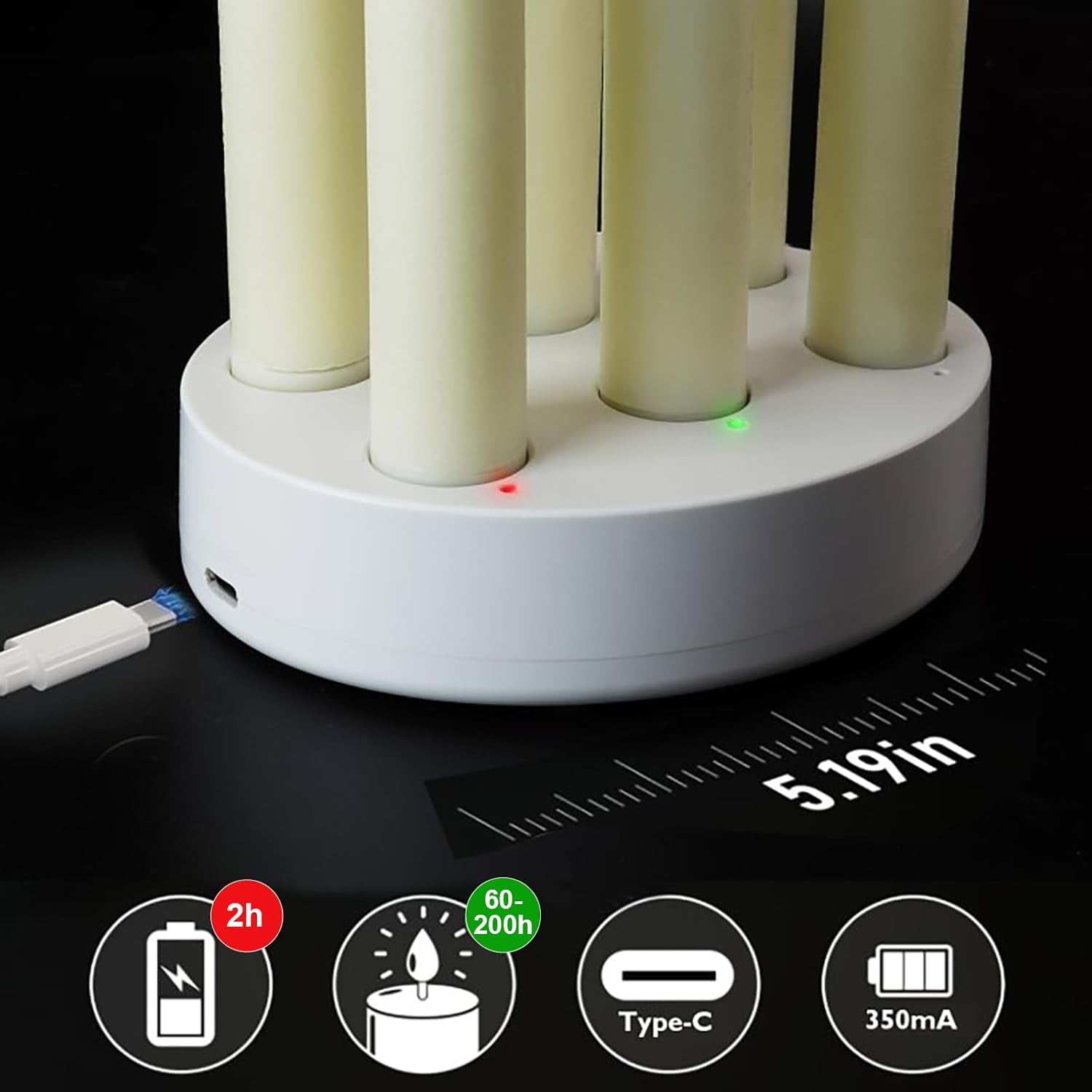 Rechargeable Flameless Taper Candles, 6 Pack Flickering LED Candles  with Remote & Timer, Real Wax Flameless Candles Battery Operated, Electric Candlesticks for Home Wedding Christmas Decor