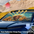 thumbnail image 4 of KUIFORTI Windshield Sun Shade Cute Highland Cow Car Sun Visor Sun Shade for Car Windshield - 66.53" x 34.44" Large Car Window Shades for SUV & Truck - Foldable Sun Protection Window Shade Accessories, 4 of 5