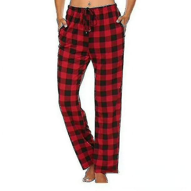 Pantalones de pijama de franela suave a cuadros para hombre