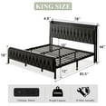 thumbnail image 3 of iPormis King Bed Frame with Type-C & USB Ports,12" Underbed Storage Space， Metal Platform Beds, with Velvet Upholstered Headboard & Footboard, Dark Gray, 3 of 8