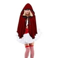 thumbnail image 2 of Christmas Hooded Cloak Red Cape Women Short Shawl Outfit Accessories for Christmas Party, 2 of 7