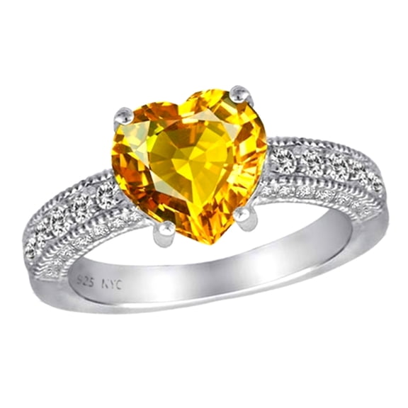 Star K� Genuine 8mm Heart Shape Citrine Ring