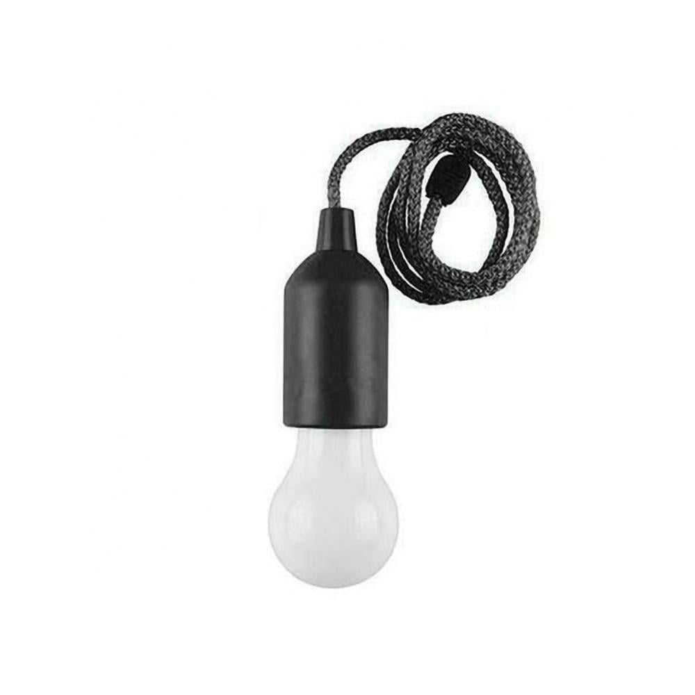 Portable LED Bulb Light On A Rope Pull Cord Reading Lamp White Battery GIFT 