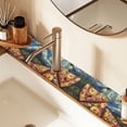 thumbnail image 2 of Yayeee Faucet Mat for Kitchen Sink 14.7" Diatomite Long Splash Guard Pad, Starry Pizza, 2 Pack, 2 of 7