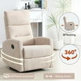 thumbnail image 2 of GVN Reclining Sofa Chair with Rocker and Swivel, Home Reclining Seating for Living Room, Bedroom, Beige, 2 of 7