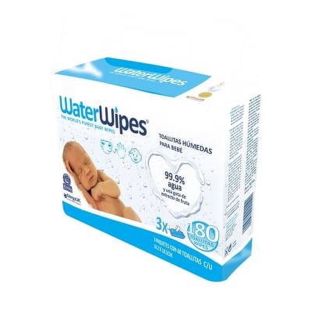 Toallas húmedas WaterWipes para bebés 180 pzas