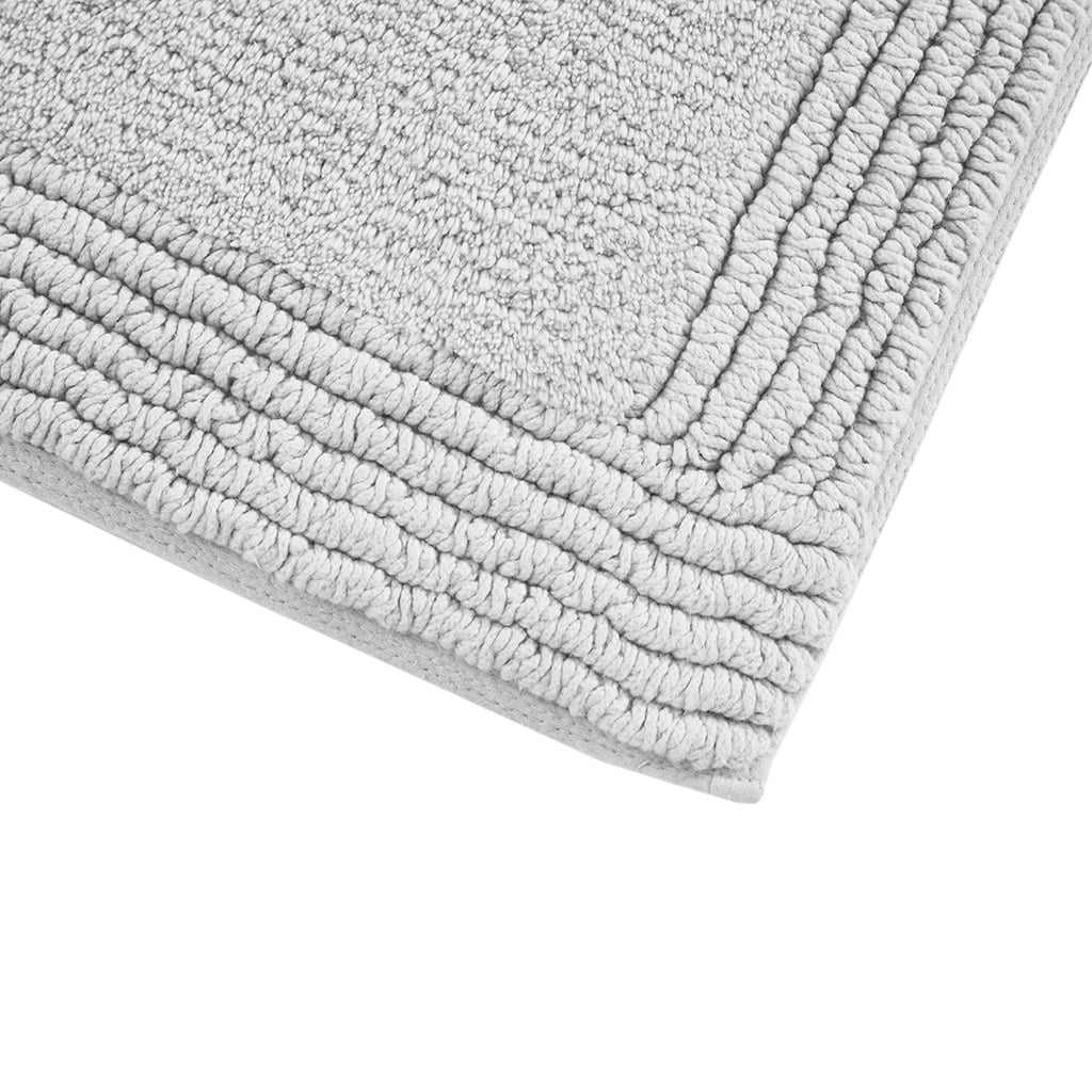 MAYEERTY 100% Cotton Tufted Reversible Bath Rug Grey 21" x 34"