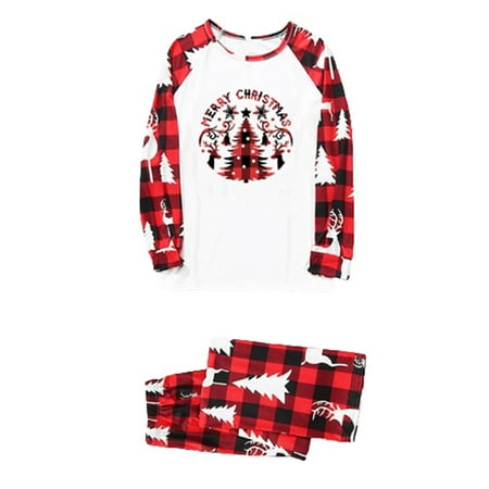 

Christmas Pajamas for Family Holidays Family Matching Sleepwear Xmas Tree Plaid Print Festival Party Soft Pajama Long Sleeve Pjs Set