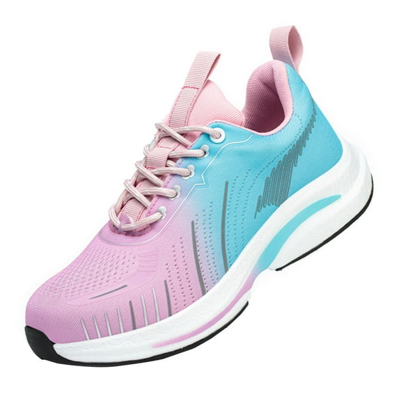 Safety Trainers Shoes Women Steel Toe Cap Trainers Lightweight Breathable Cushioning Non Slip Work Shoes