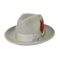 thumbnail image 3 of Men's Milani Wool Fedora Hat Soft Crushable Lined FD219 Light Gray, 3 of 5