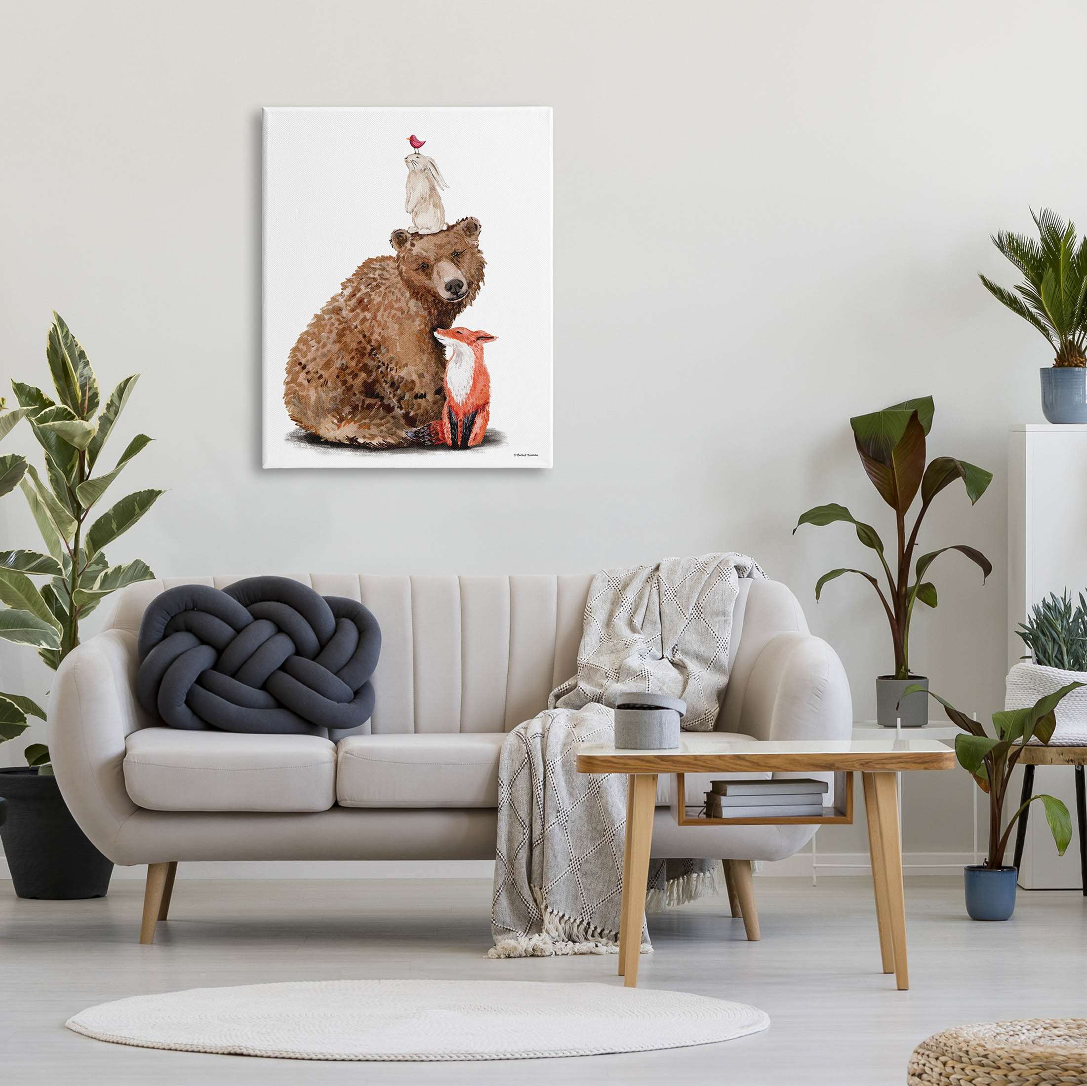 Stupell Industries Woodland Creatures Nature Animals Graphic Art Gallery Wrapped Canvas Print Wall Art, Design by Rachel Nieman