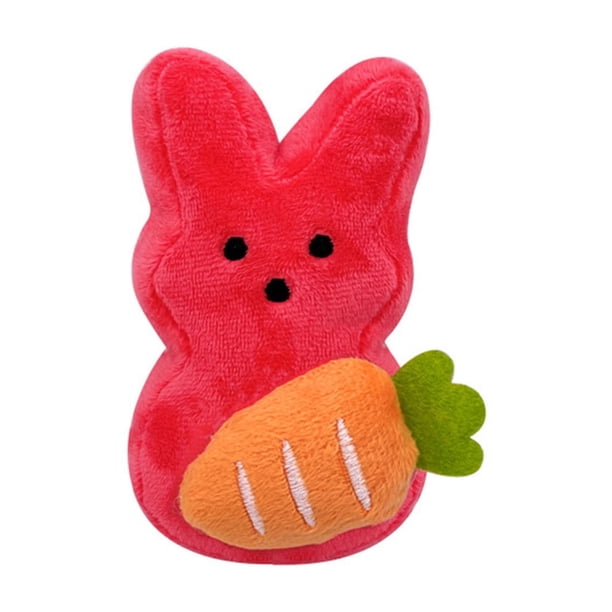 Easter Bunny Peep Plush Doll, Adorable Plush Bunny Pillow Soft and Cuddly Pink Rabbit Cushion for Kids and Adults, Gifts and toys That Everyone Need During Easter(Red)