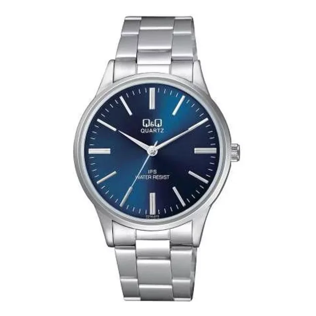 Reloj Q&q Caballero Azul C214j212 Color de la correa Plateado Color del bisel Plateado