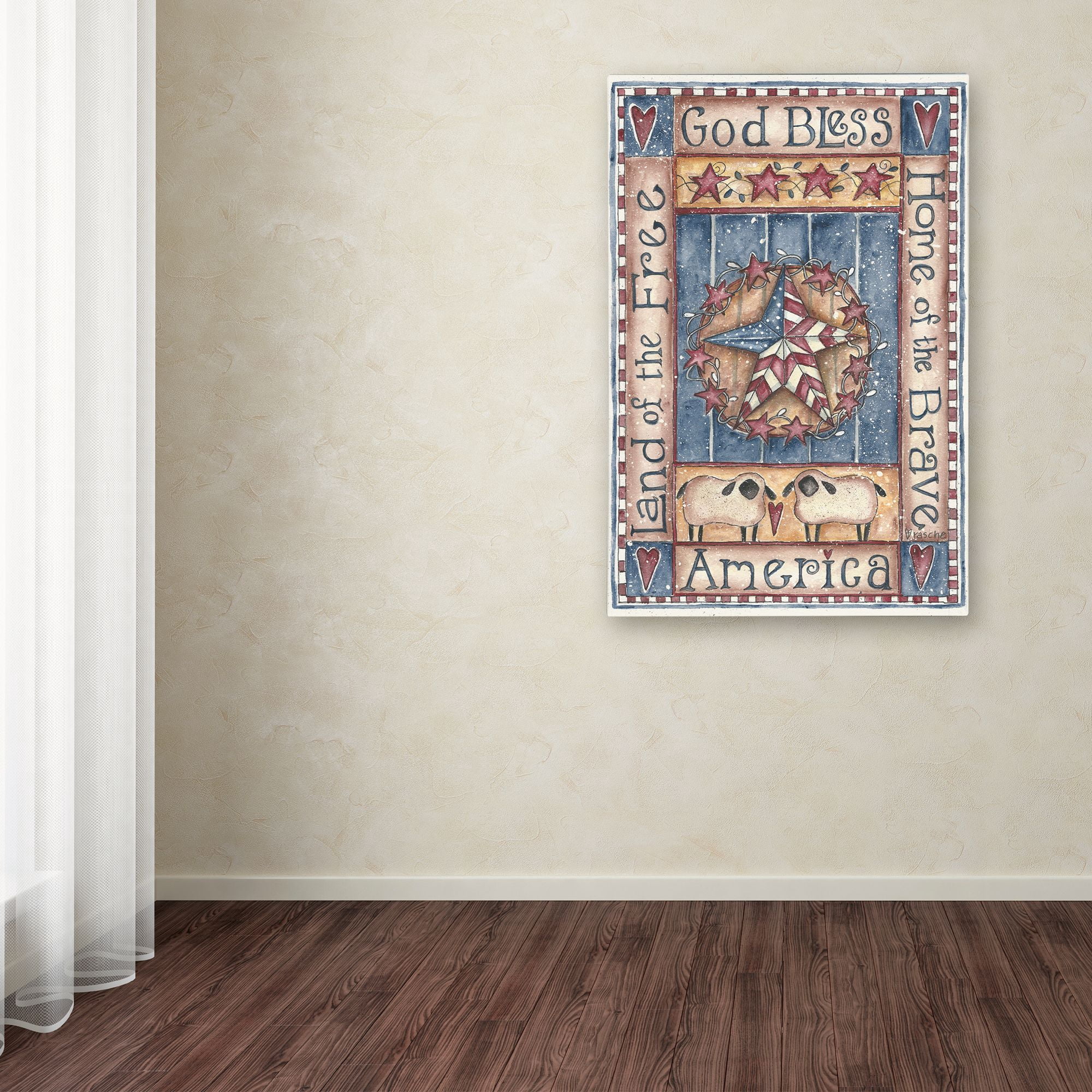Trademark Fine Art 'God Bless America Home of The Brave' Canvas Art by Shelly Rasche
