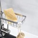 thumbnail image 3 of Soporte de esponja sobre grifo Fregadero de cocina Grifo colgante desmontable de acero inoxidable Rejilla de drenaje para baño, fregadores, jabón, cromo, 3 of 5