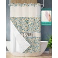 thumbnail image 2 of No Hook Shower Curtain with Snap in Liner, Hello Spring Flower Daisy Blue Hotel Shower Curtains for Bathroom, Washable Shower Curtain Liner Set with Mesh Top Window, 36"x72", 2 of 6