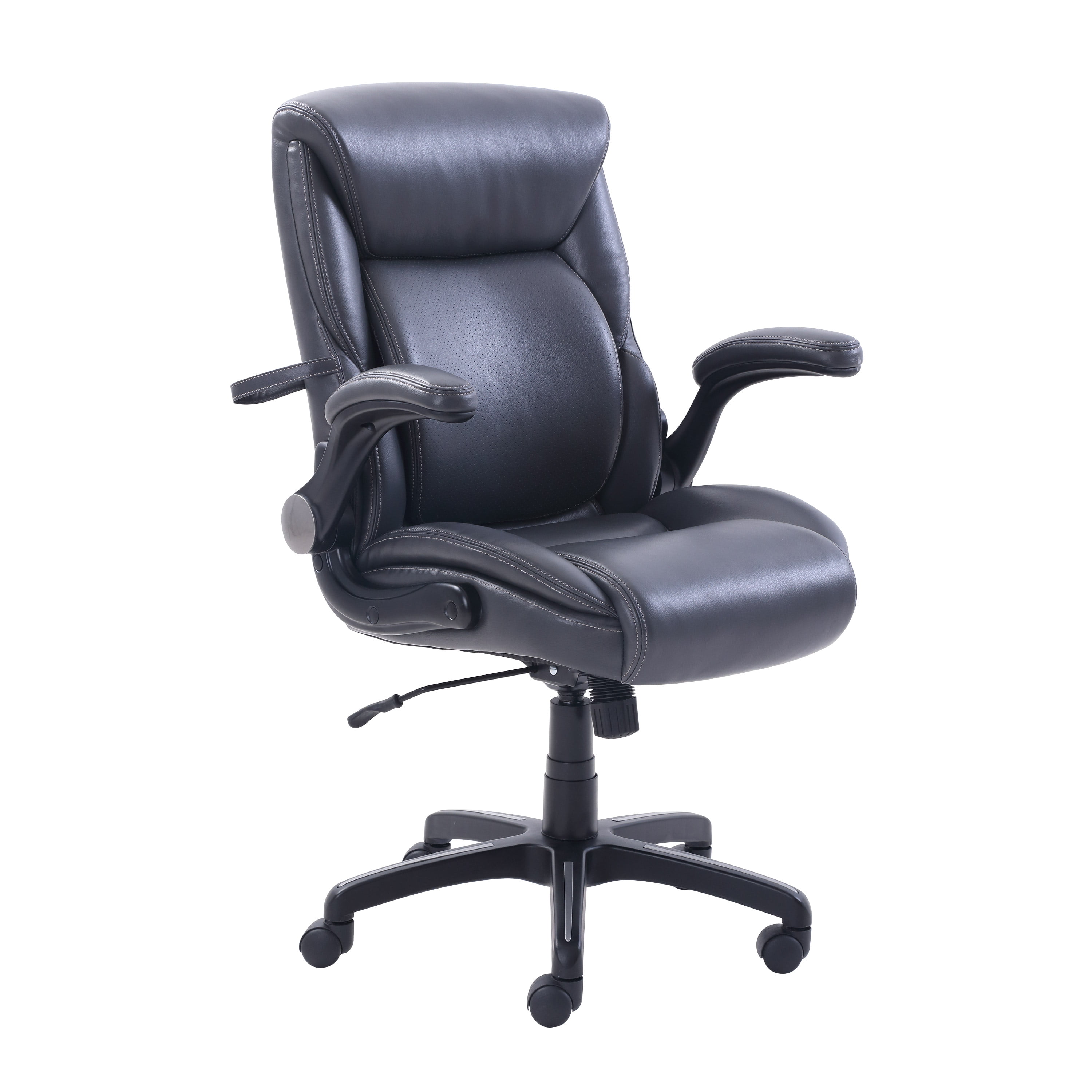 Serta Air Lumbar Bonded Leather Manager Office Chair, Gray