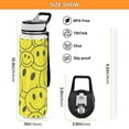 thumbnail image 2 of Motivational Water Bottle 32 oz with Straw, BPA Free Reusable Fitness Sport Bottle Perfect for Travel, School, Outdoors, and Gym Yellow Smiley, 2 of 6