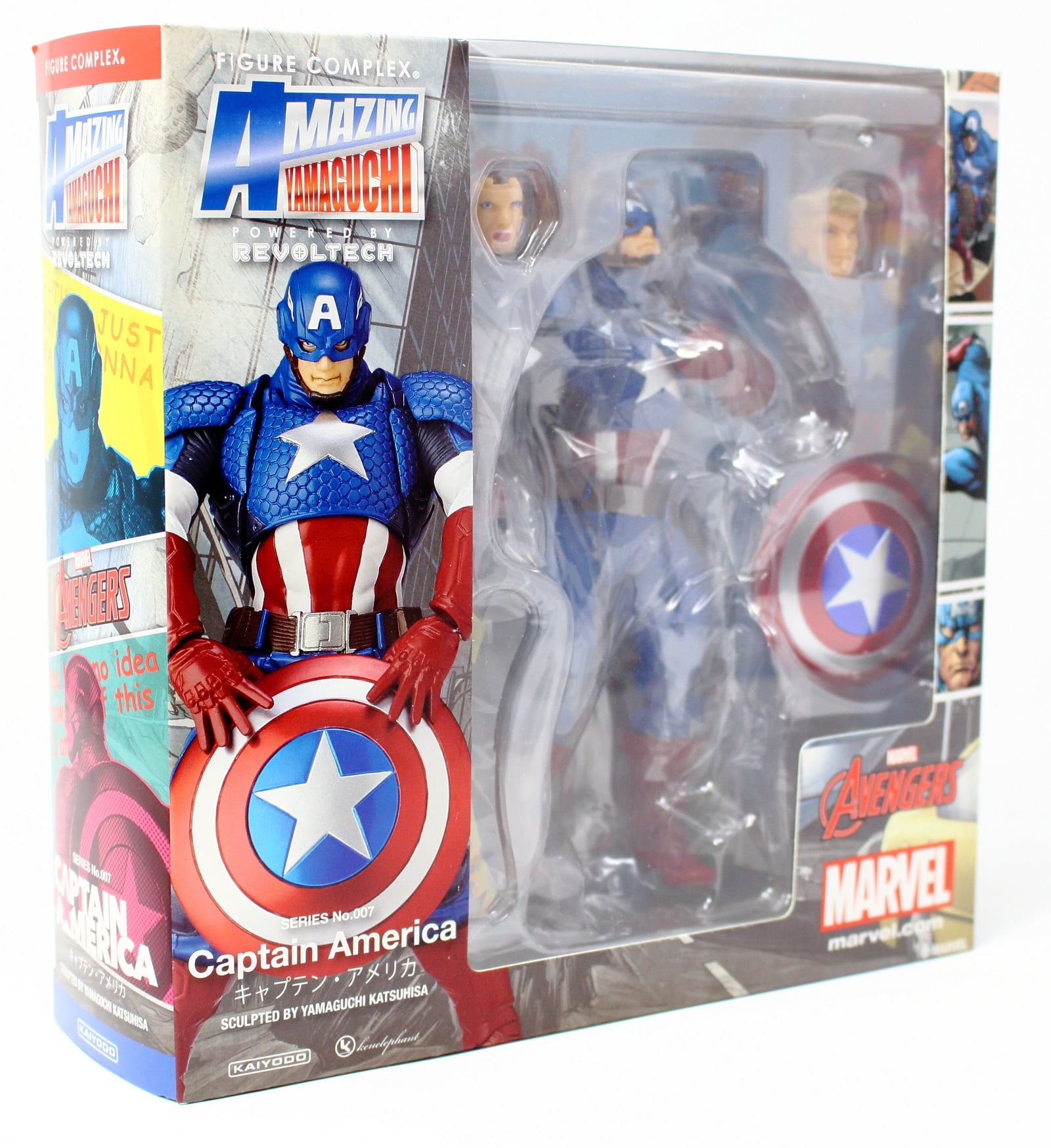 Kaiyodo Revoltech Amazing Yamaguchi Captain America Action Figure Toy New in Box 