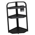thumbnail image 2 of 3 Tier Spice Rack Organizier Kitchen Storage Rack Corner Seasoning Bottle Storage Rack Triangle Shelf Black Medium Size Screw Free Installation, 2 of 11
