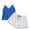 Blue, variant on BRICH Women's Cute 2 Piece Pajama Sets Ruffle Cami Top and Shorts Sleepwear Set XL