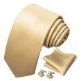 thumbnail image 5 of Synzerm Mens Solid Color Formal Necktie and Pocket Square Cufflinks Sets, 5 of 5