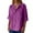Purple, variant on MIXUE Women Blouses Summer Solid Color V Neck Button Down Short Sleeve Loose Fit Casual Classic Womens Tops Outwear,Pink,M