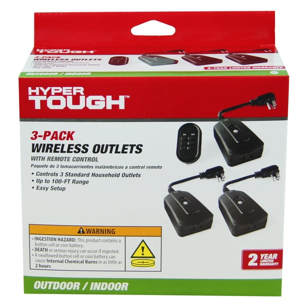 Hyper Tough Outdoor Wireless Remote Control 3 Pack with Receivers