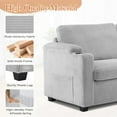 thumbnail image 3 of FFH Convertible Pull Out Sofa with USB Ports & Phone Holder, Upholstered Corduroy Sleeper Sofa with Side Pockets and Cup Holders, Loveseat Lounge Couch for Living Room, Gray, 3 of 10
