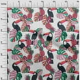 thumbnail image 3 of oneOone Cotton Poplin White Fabric Floral Flower With Birds Diy Clothing Quilting Fabric Print Fabric By Yard 56 Inch Wide, 3 of 6