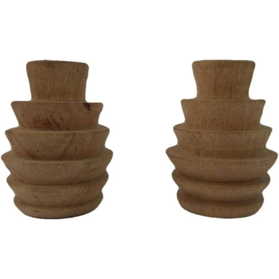 India Meets India Wooden Tea Light Candle Holder Set of 2 Handicraft by Awarded Indian Artisan