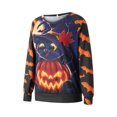 thumbnail image 2 of Sudaderas De Halloween Para Mujer Traje Festivo De Manga Larga Con Estampado De Dibujos Animados XBTCLXEBCO Calabaza Negro;M, 2 of 6
