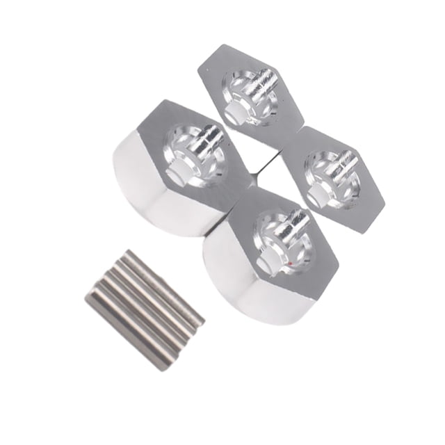 Bewildely Adaptador de cubo hexagonal de rueda de 12MM para 1/12 ECX ECX01011 Adaptador de cubo hexagonal de rueda de fácil instalación de 12MM Kits de construcción modelo plata