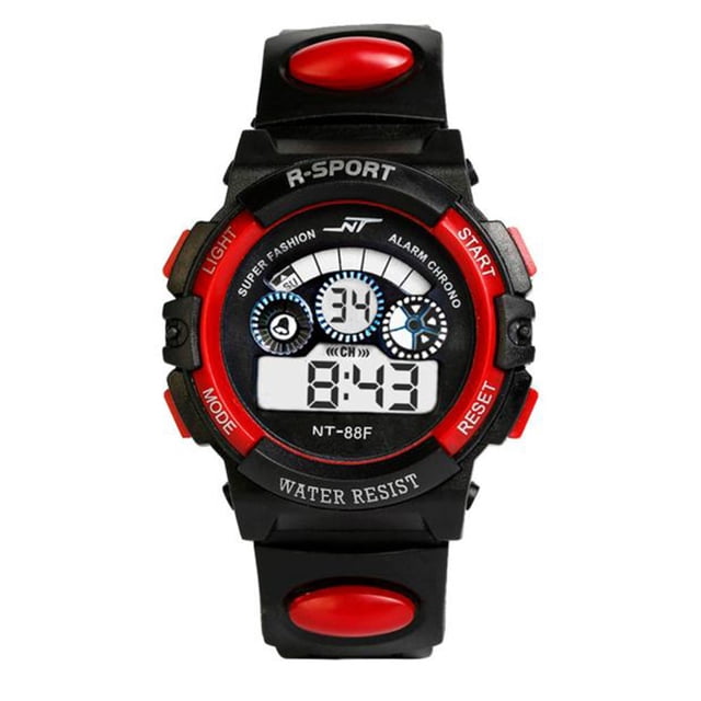 Reloj de pulsera deportivo digital LED de cuarzo con alarma y fecha para hombre y niño.