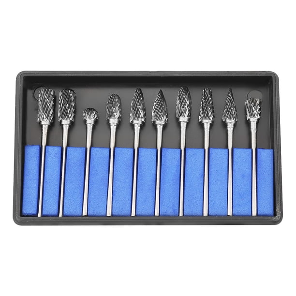 Juego De Fresas Giratorias, 10 Uds., Rebabas De Acero De Carburo De Tungsteno, Limas Rotativas, Juego De Herramientas De Tallado Metalúrgico, 2,35x6mm