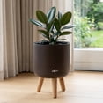 thumbnail image 2 of Algreen Modena 8.5" Self-Watering Planter with Stand, Matte Mocha, 2 of 6