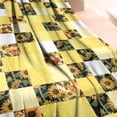 thumbnail image 3 of Yellow White Checker Sunflower Pattern Blanket,Comfortable Soft Lamb Wool Throw Blanket,All Season,Warm Lightweight Blankets for Sofa Bed Couch Living Room Chair,60"x80", 3 of 4