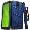 thumbnail image 1 of ZIZO BOLT Series Cricket Icon Smartphone Case | Heavy-duty Military-grade Drop Protection w/ Kickstand Included Belt Clip Holster Tempered Glass Lanyard (Blue/Black), 1 of 6
