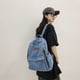thumbnail image 3 of Mochila De Mezclilla Para Estudiantes Mochila Con Cremallera Bolsillos Múltiples Mochila Escolar Grande Azul Claro Azul, 3 of 8