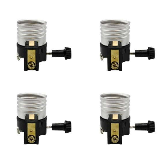 Creative Hobbies 3 Terminal 2 Circuit Socket Replacement for Lamps, Multi-Bulb Control for Layered Lighting, Medium Base Interior Only | Pack of 4