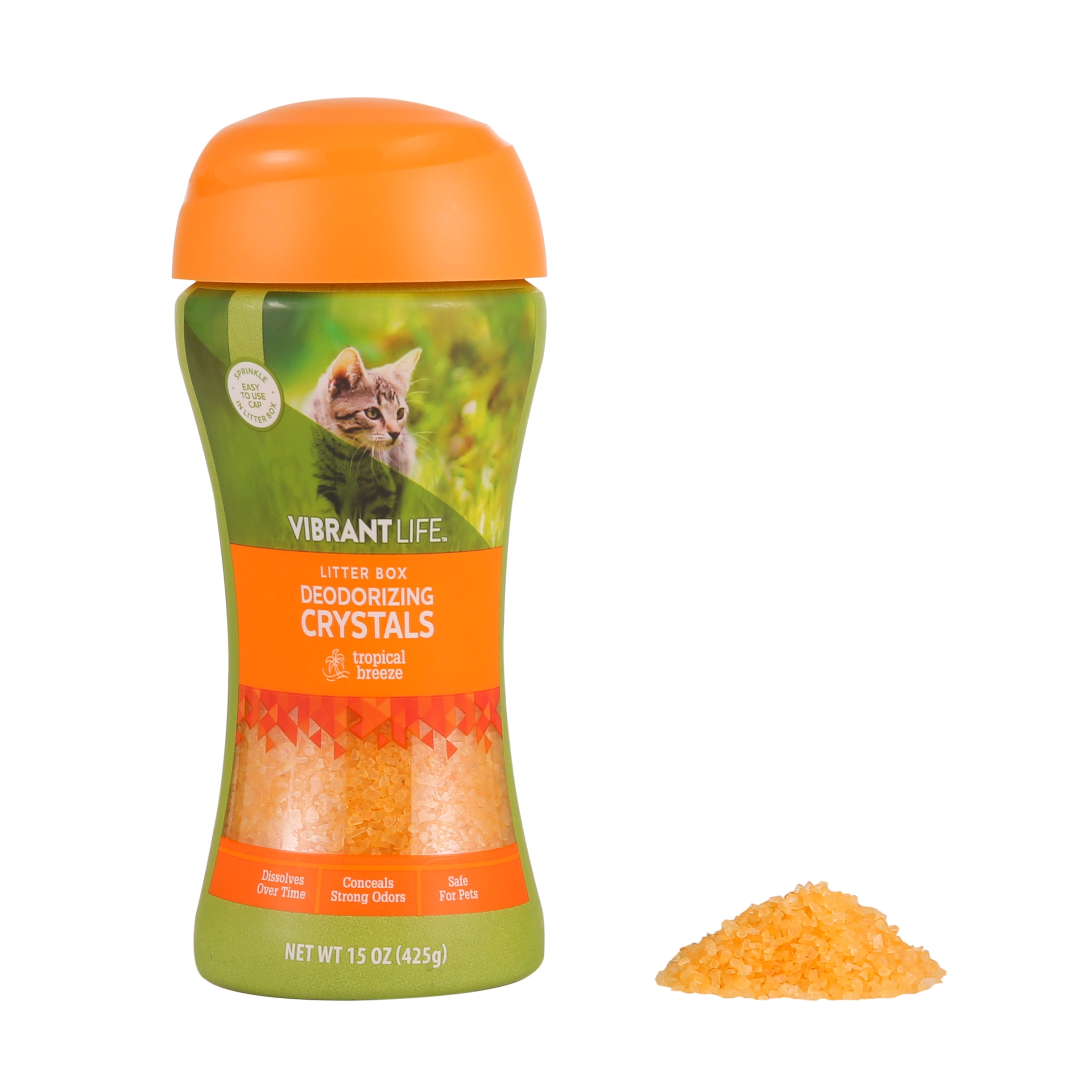 (2 pack) Vibrant Life Litter Box Deodorizing Crystals, Tropical Breeze